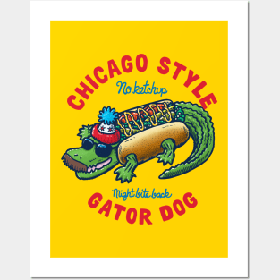 Da Chicago Gator Dog Text Tee Posters and Art